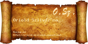 Oriold Szilvána névjegykártya